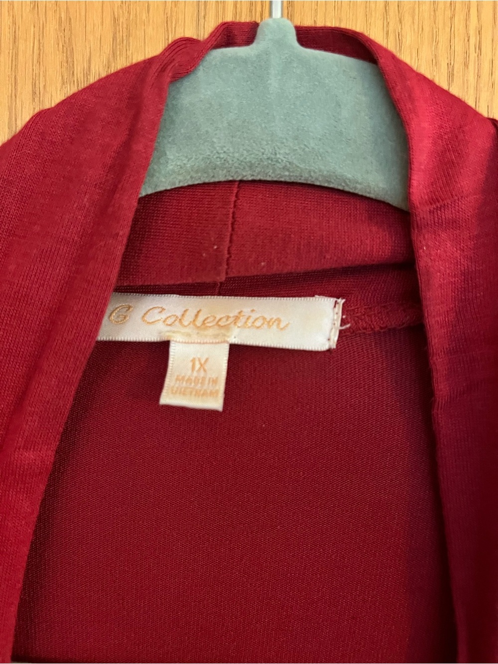 GG Collection Open-Front Red Cardigan - Picture 3 of 4